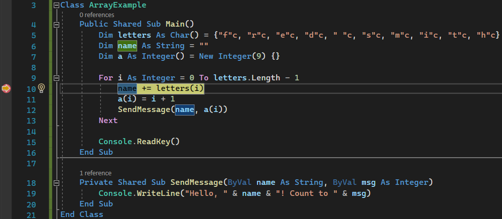 Captura de pantalla que muestra la ventana del editor de Visual Studio Code con la ejecución detenida en un punto de interrupción.