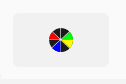 Un botón con un icono de imagen, segmentos en forma de porciones de pastel en diferentes colores