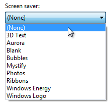 captura de pantalla de la lista desplegable sin seleccionar ninguno