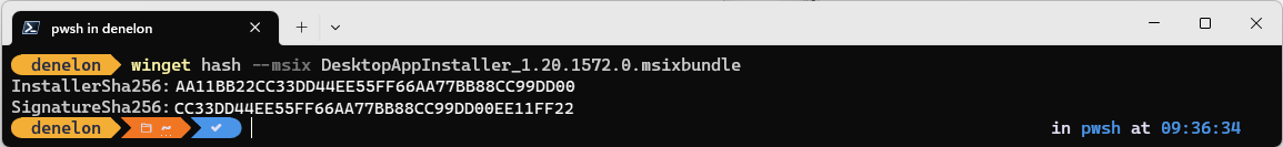 wingethash Comando msix