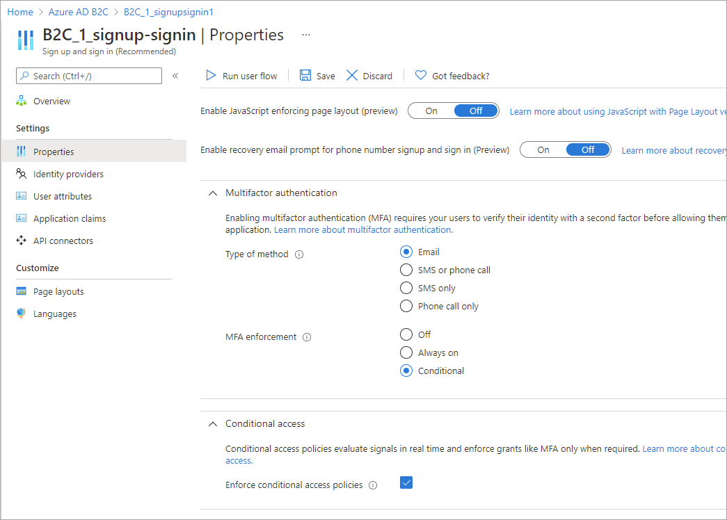 Configurare l'autenticazione a più fattori e l'accesso condizionale nelle proprietà