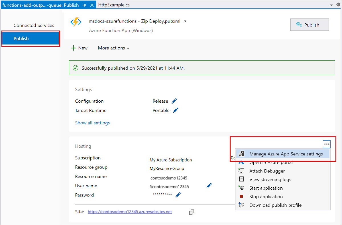 Modifica le impostazioni dell'applicazione