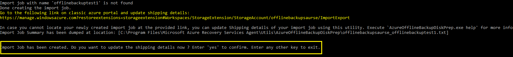 Screenshot che mostra l'opzione aggiorna le informazioni sulla spedizione.