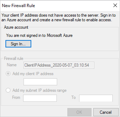 Nuova finestra di regola del firewall