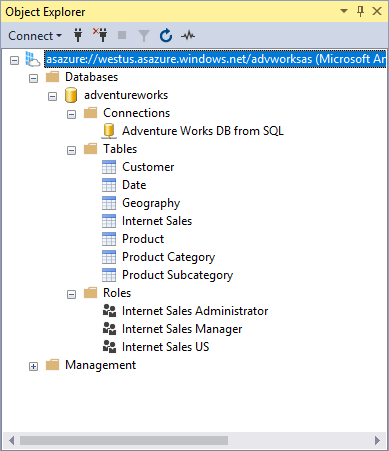 Esplora Oggetti in SSMS