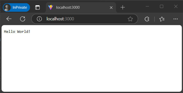 Screenshot del browser con un messaggio.