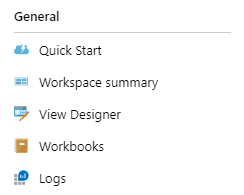 Screenshot che mostra la voce di menu Log Analytics.