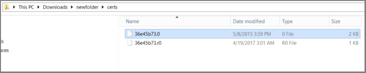 Screenshot che mostra come estrarre i certificati scaricati.