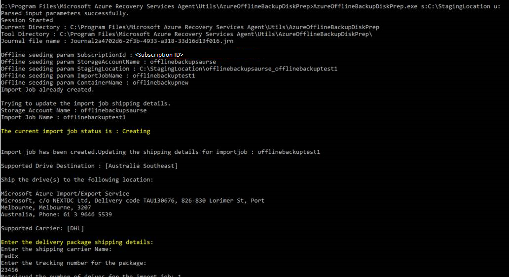 Screenshot che mostra come immettere le informazioni di spedizione.