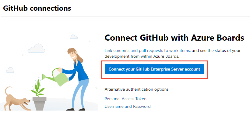Screenshot della prima connessione con GitHub credentials.