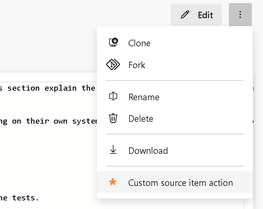 Screenshot del menu combinato della voce di origine.