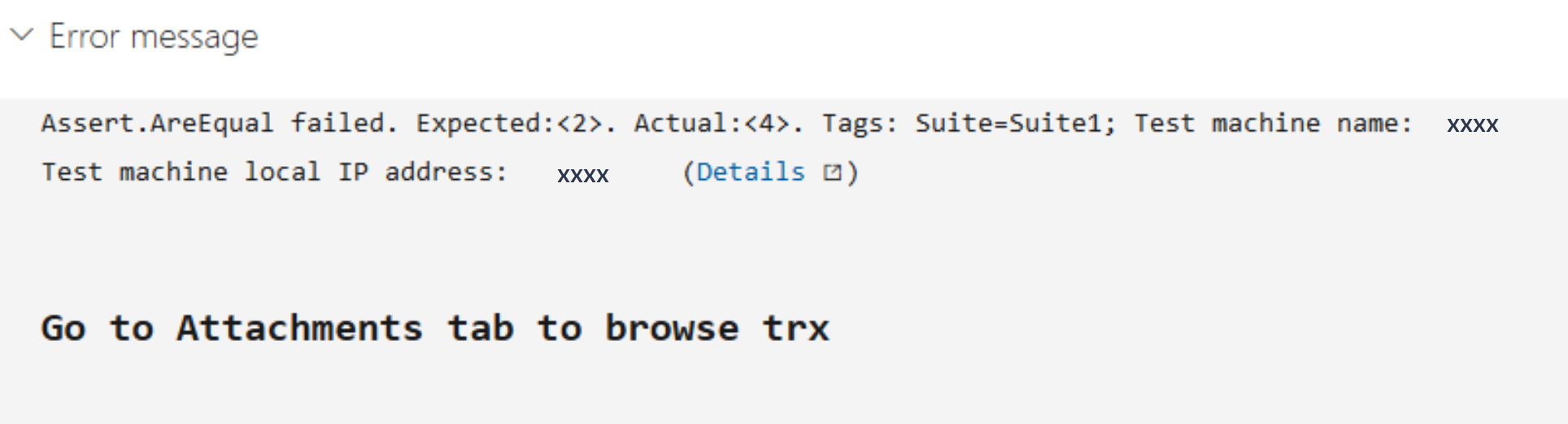 Supporto markdown nei messaggi di errore di test automatizzati.