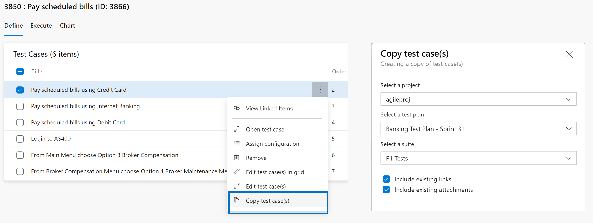 Definisci Pagina dei Test Case di Copia Tab