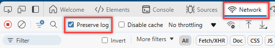 Screenshot mostra il segno di spunta accanto alla scheda Mantieni log in Rete in Microsoft Edge.