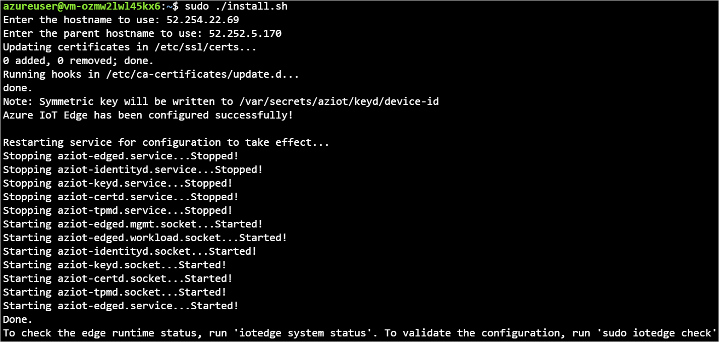 Installare i bundle di configurazione aggiorna i file config.toml nel dispositivo e riavviare automaticamente tutti i servizi IoT Edge