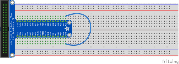 Diagramma che mostra un circuito che collega un pin di terra al pin 21.