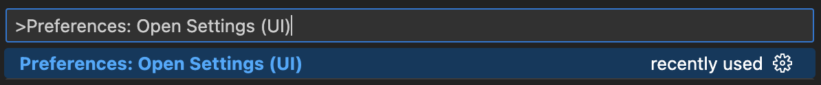 Screenshot dell'opzione di menu Impostazioni di Visual Studio Code.