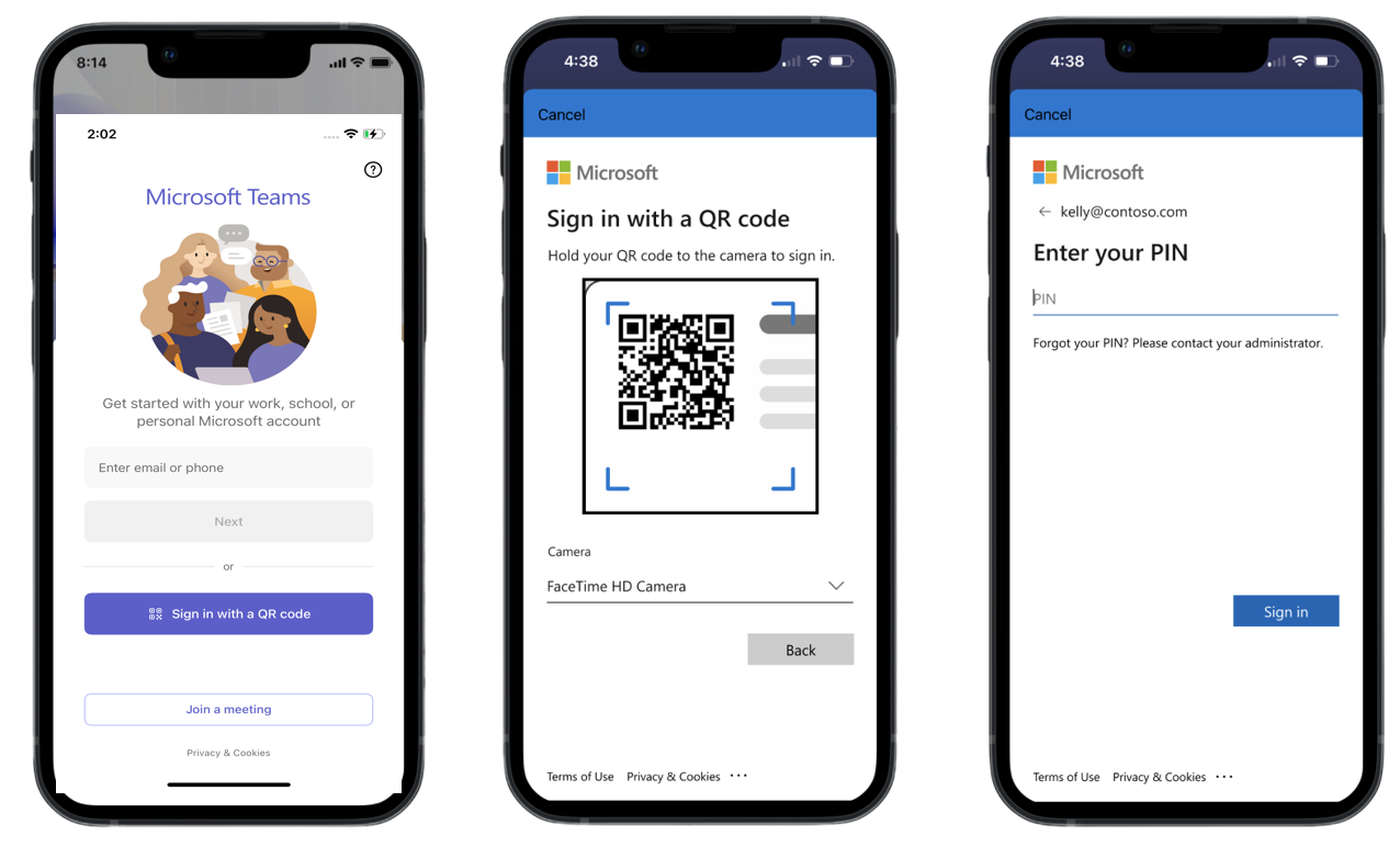 Screenshot che mostra l'esperienza di accesso di Teams.