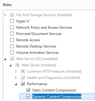 Screenshot di un menu a discesa espanso all'interno del menu Programmi e funzionalità di Pannello di controllo. La compressione del contenuto statico è evidenziata.
