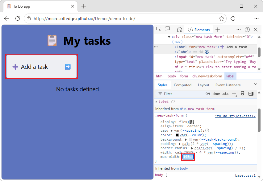 Changing the max-width of the input text box