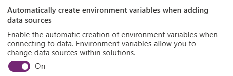 Creare automaticamente una variabile di ambiente.