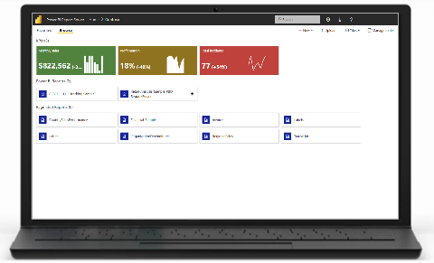 Screenshot di un portatile che mostra il portale Web del server di report di Power BI.