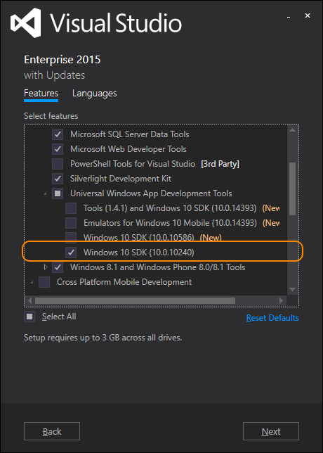 Strumenti Data Lake per Visual Studio esecuzione locale SDK Windows 10