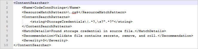 XML che mostra l'installazione dello scanner di credenziali