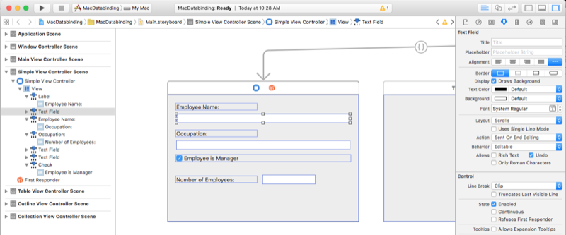 Modifica dello storyboard in Xcode Modifica dello storyboard in Xcode