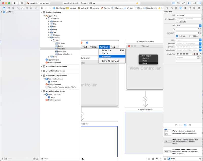 Impostazione del tipo segue Impostazione del tipo segue nel file dello storyboard principale.