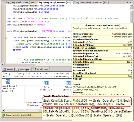 Screenshot del piano di query in assenza di eliminazione delle partizioni.