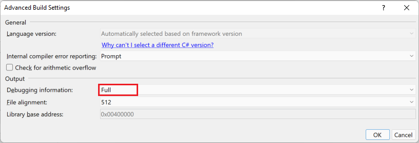 Generare PDB per le compilazioni in C#