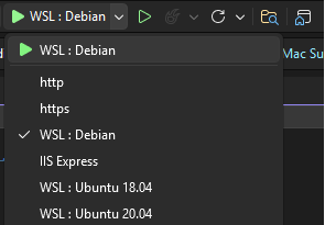 Schermata che mostra più profili di avvio WSL nella lista dei profili di avvio.