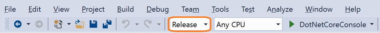 Selezionare una build di rilascio