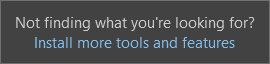 Screenshot che mostra il collegamento per aprire Visual Studio Installer.
