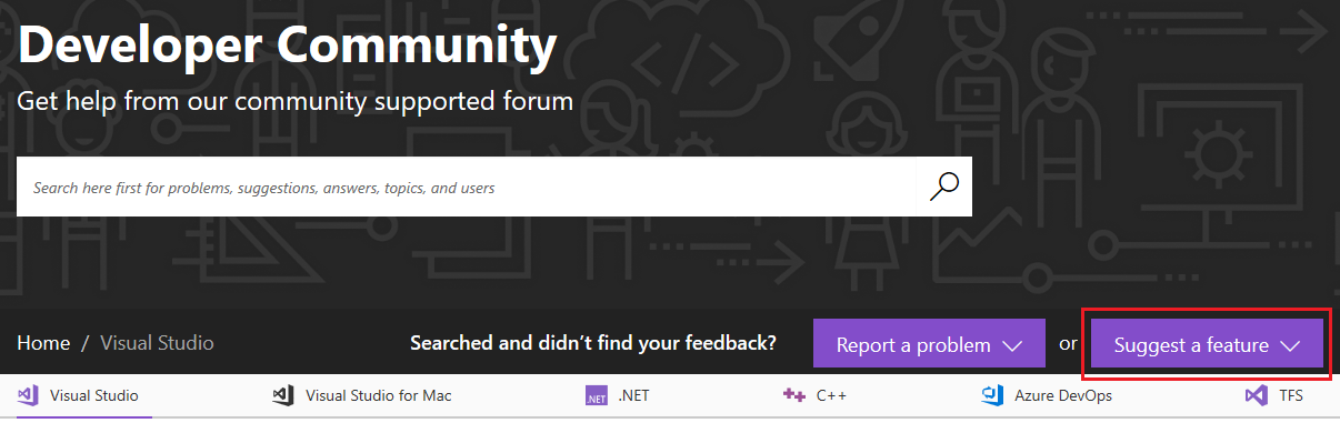 Suggerire un pulsante Funzionalità nella community degli sviluppatori