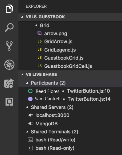 Screenshot che mostra la scheda Explorer in Visual Studio Code.