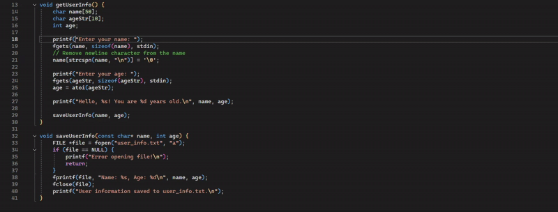 Sintassi C++ per l'aggiornamento di NES