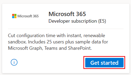 Riquadro di sviluppo di Microsoft 365
