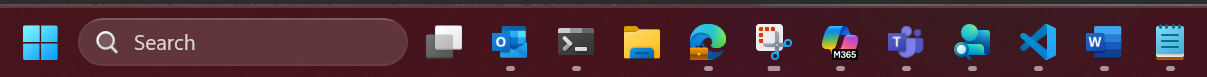 Screenshot della barra delle applicazioni di Windows