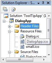 schermata che mostra un tooltip contenente un nome file posizionato accanto a un'icona di file in una struttura ad albero