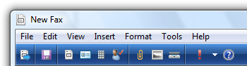 screenshot della barra degli strumenti senza icone con etichetta 