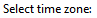 schermata di testo: 'select time zone' 