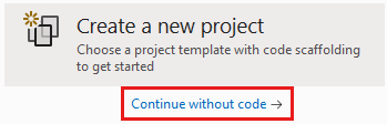 Visual Studio 2019 のスタート ウィンドウを示すスクリーンショット。