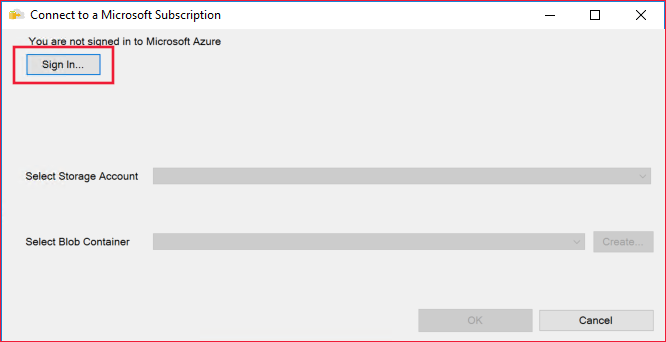 Azure にサインインする方法を示すスクリーンショット