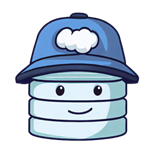 建設帽子を着た Data API ビルダーのキャラクターのイラスト。