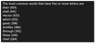 Windows Runtime CommonWords アプリ。