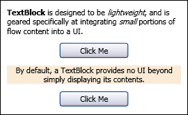 スクリーンショット: TextBlock とボタンの