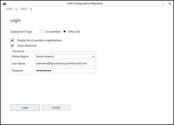 データのエクスポート元から Dataverse 環境へ接続するための認証の詳細を提供する データのエクスポート元から Dataverse 環境に接続するための認証の詳細を提供する