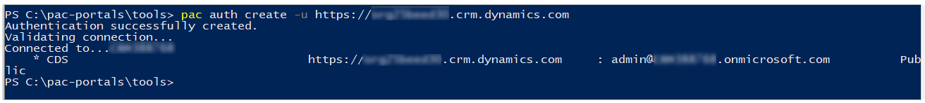 Microsoft Power Platform CLI を使用した Dataverse 環境への認証方法の例 Microsoft Power Platform CLI を使用した Dataverse 環境への認証方法の例。